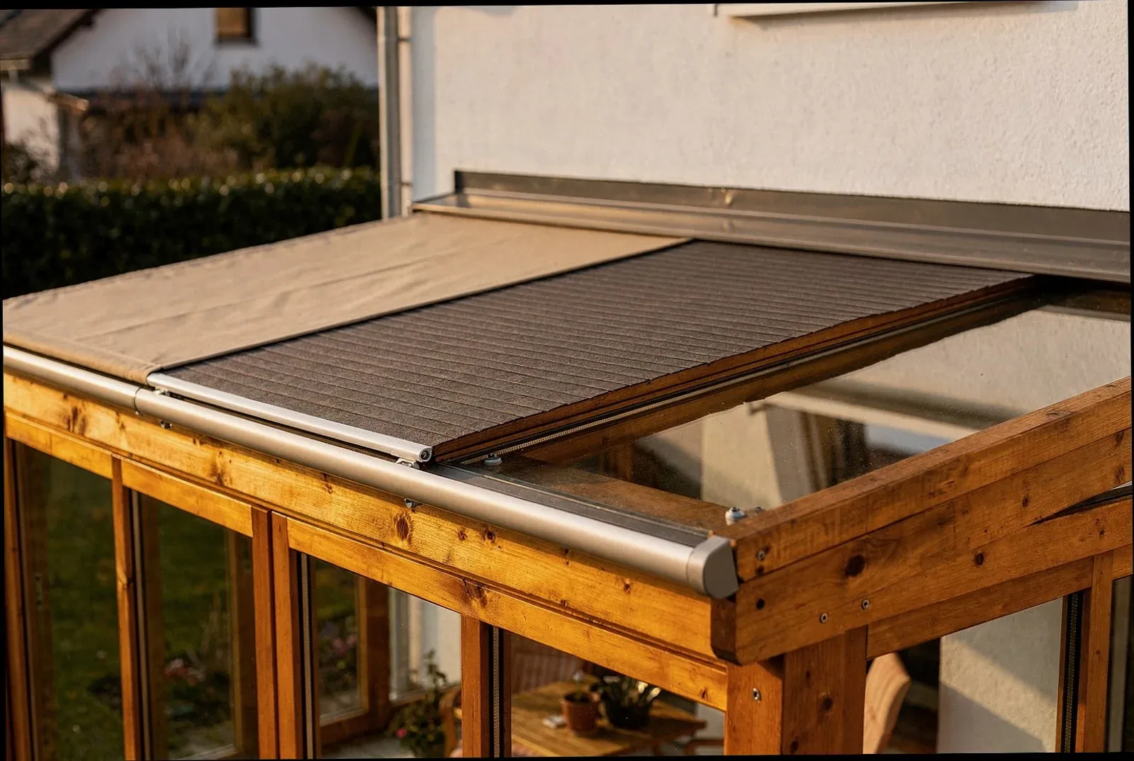 Verglaster Balkon mit Sonnenschutz in Ulm